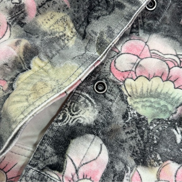 Chico's XL Floral Bomber Jacket - Pink and Green Chicos Sz 3 - Picture 9 of 9